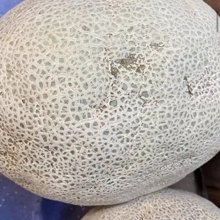 a close up of a cantaloupe