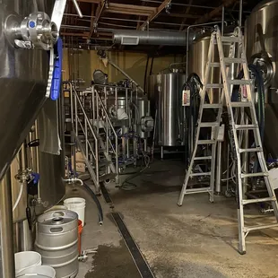 the inside of a brewery