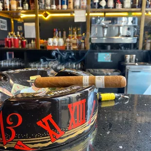 a cigar in a cigar holder