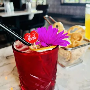 Horny Juanita cocktail. Delish, and it BLINKS!