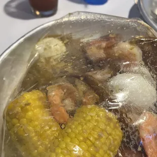 Seafood boil bag with house sauce