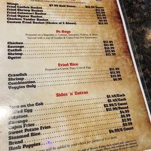 menu