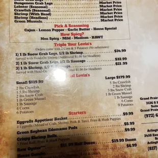menu