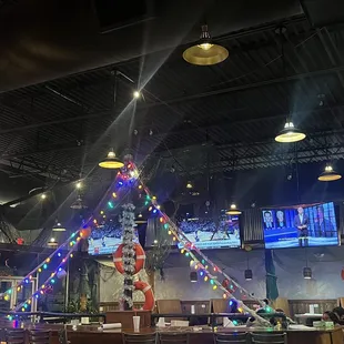 a christmas tree decorated with lights