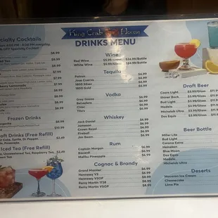 Drink menu