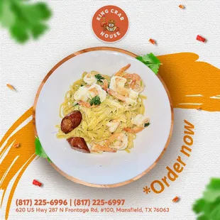 Savor the exquisite flavors of pasta cuisine at King Crab House, where our dishes blend authentic taste with a touch of culinary finesse.