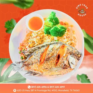 Dive into a plate of our mouthwatering Fried Rice!
Golden, fluffy rice stir-fried to perfection with all your favorite ingredients.