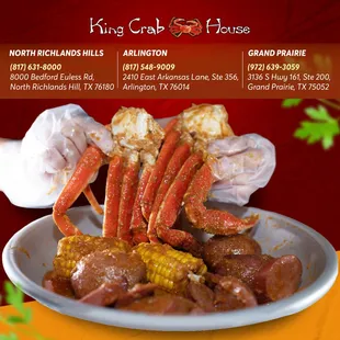 Dive into a seafood lover's paradise with our exquisite crab dish at King Crab House.