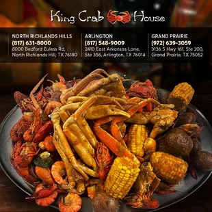 Embark on a culinary adventure with our eclectic seafood mix at King Crab House.
 Enjoy a tantalizing array of flavors