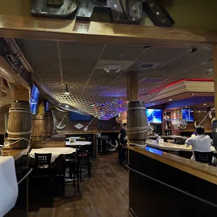 a view of the bar from the dining area