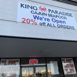 the front of the restaurant