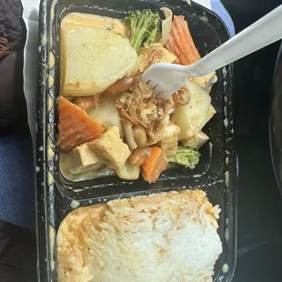 a tray of food