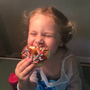 Lennox sure enjoyed the chocolate sprinkle donut.