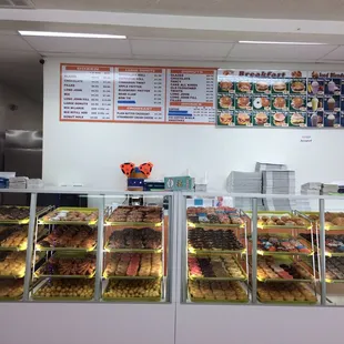 a display of a variety of donuts