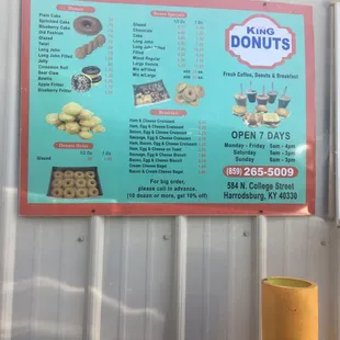 Drive through menu
