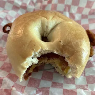 Bacon, egg, and cheese bagel