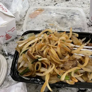 Mongolian beef dinner portion