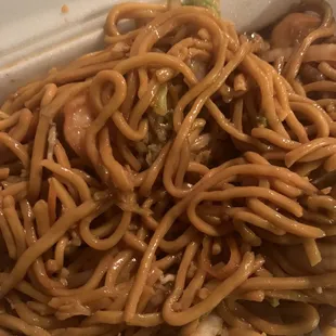 noodles in a styrofoam container