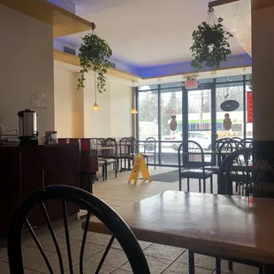 Seating area (free tea seen on left)