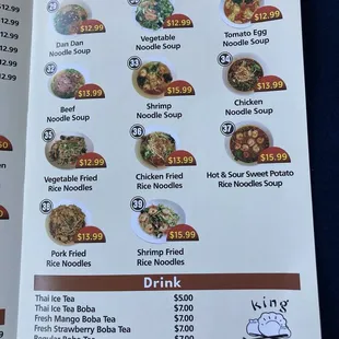 Menu, no liquor