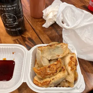 #1 fried pork and chive dumplings (10 for $4)