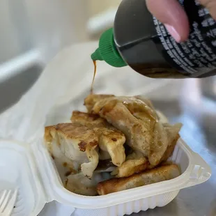 Pork &amp; Chive fried dumplings