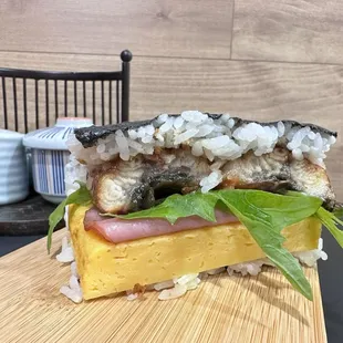 a close up of a sandwich