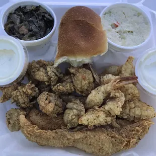 I purchased the #13.  The fried fish was not greasy at all and very tasty, the sides were perfect!