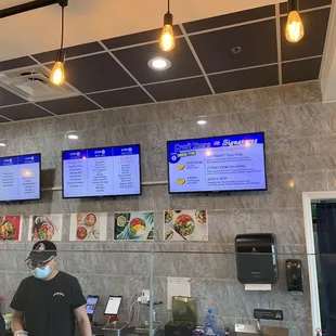 menus on the wall