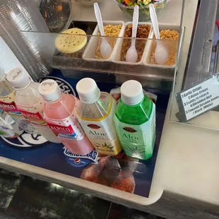 Drink and topping options