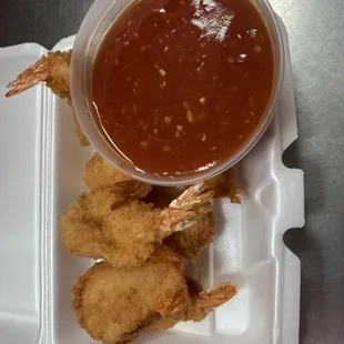 Fried jumbo shrimp