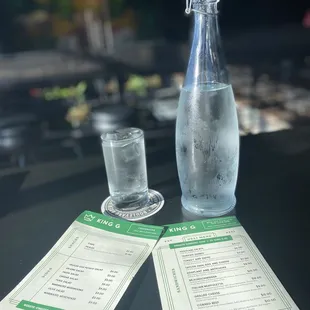 Water and Menu