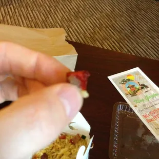 Uncooked meat in fried rice..... Soo gross