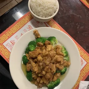 C21. Lemon Honey Chicken with White Rice