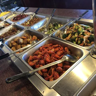chicken wings and fried chicken, interior