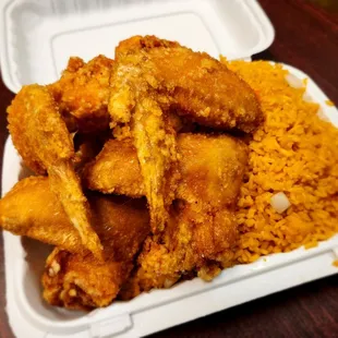 Wings With Shrimp Fried Rice