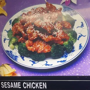 sesame chicken and broccoli