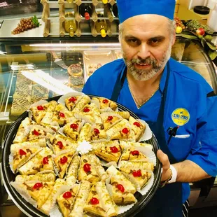 Yianni with tray of Baklava