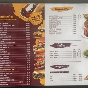 DRIVE THRU MENU