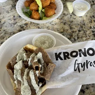 Gyros Sandwich and Mushrooms