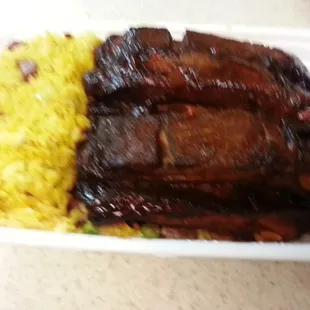 Combo Platter: Spare Ribs, Pork Fried Rice &amp;  Egg Roll