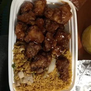 General Tso&apos;s Chicken with chicken fried rice! (Delivery)