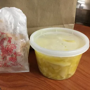 Wonton Egg Drop soup mix and little crunchy things!