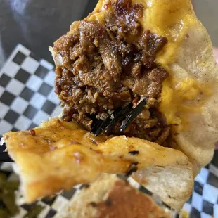 Close up Huarache Al pastor w side and drink $17. delicious handmade corn tortilla