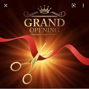 grand opening with red ribbon and scissors