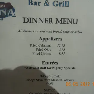 menu