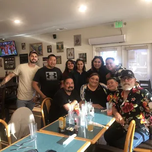 Inside the restaurant with the Fam