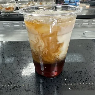 Our signature Chai Tea Latte, made with fresh Tea bags and milk or sweet cold foam!