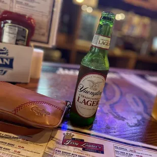 a bottle of lager