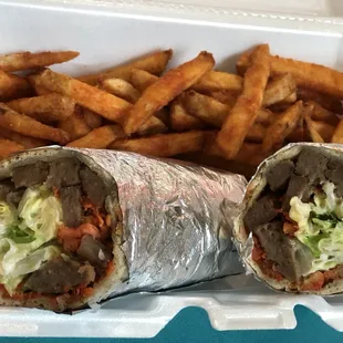 Lamb Gyro Wrap w/ French Fries